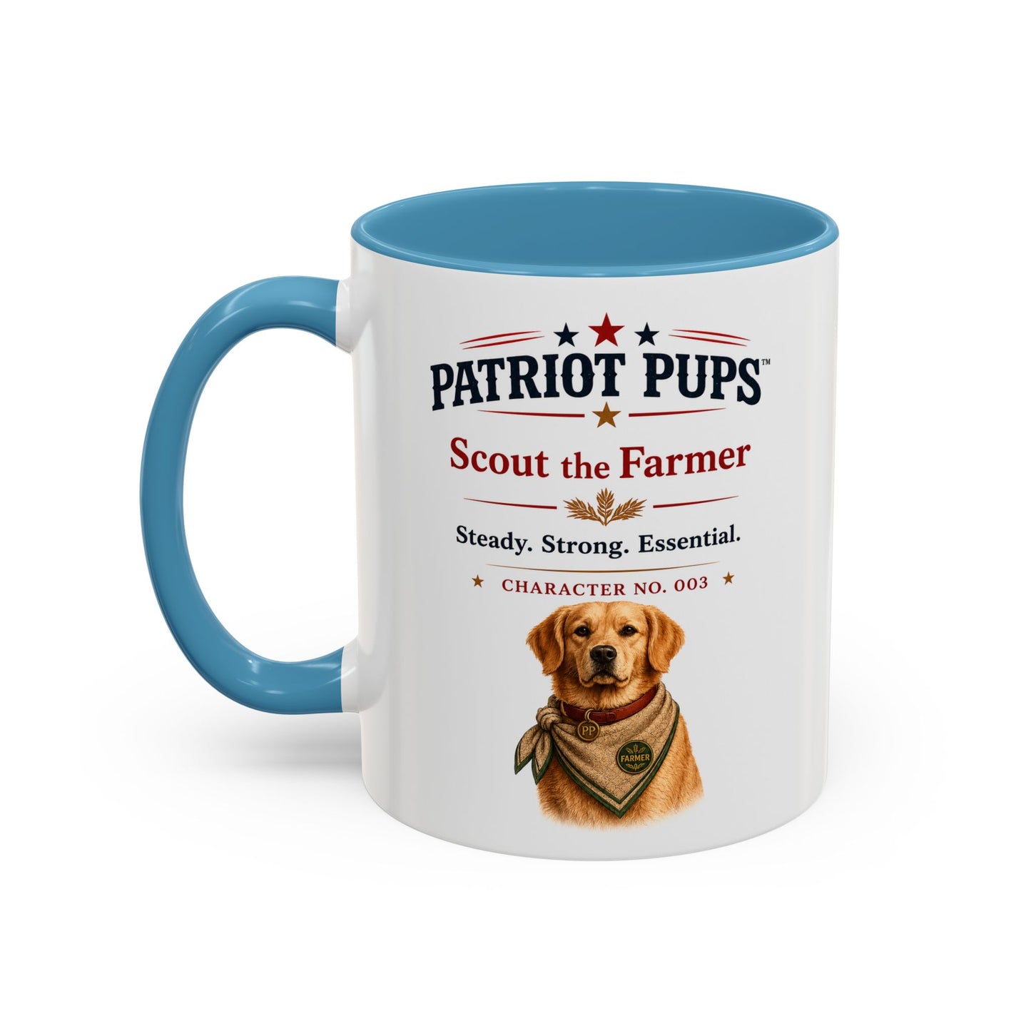 Scout the Farmer Coffee Mug | Patriot Pups™ | Steady Strong Essential
