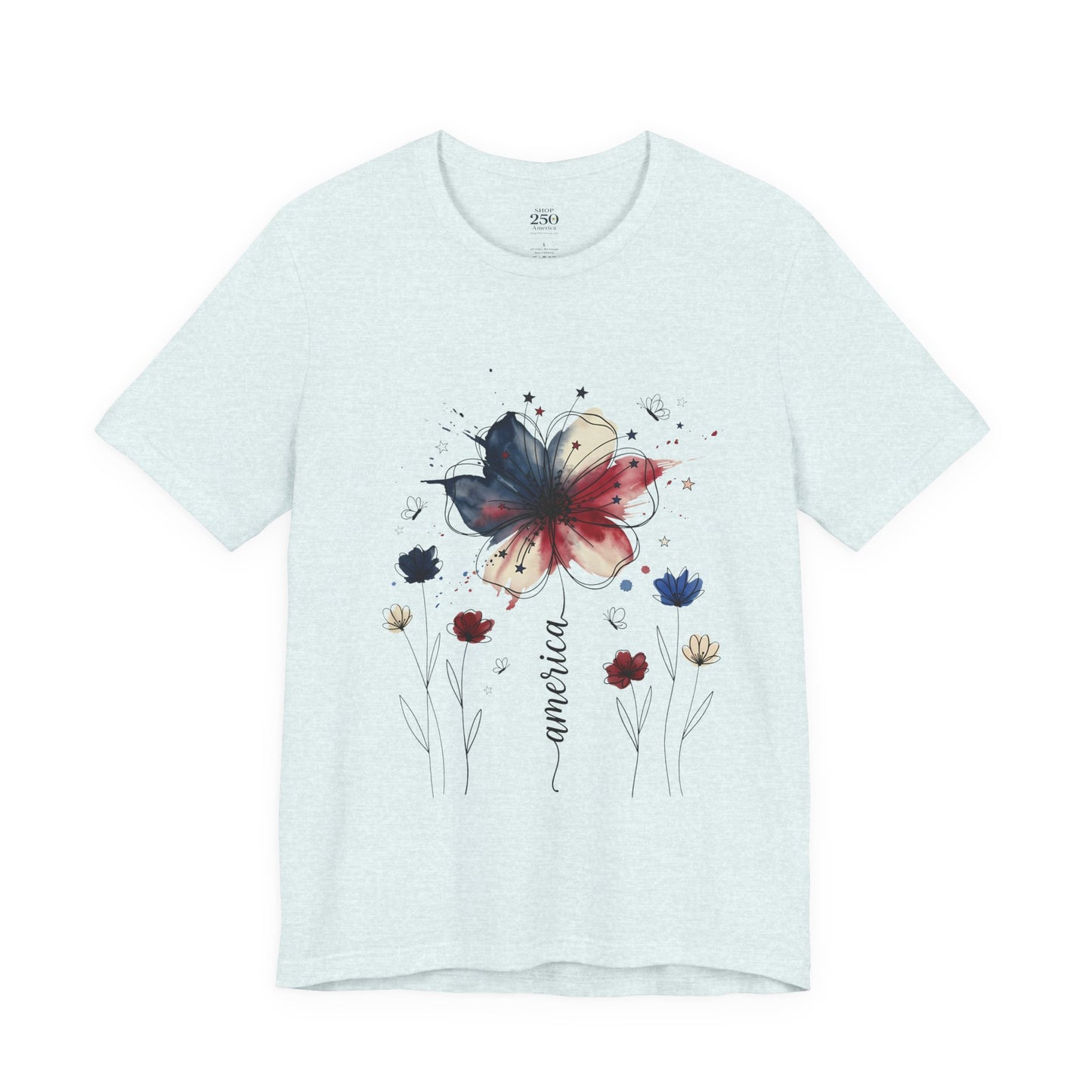America 250 Watercolor Floral Graphic Tee – Women's