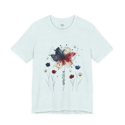 America 250 Watercolor Floral Graphic Tee – Women's