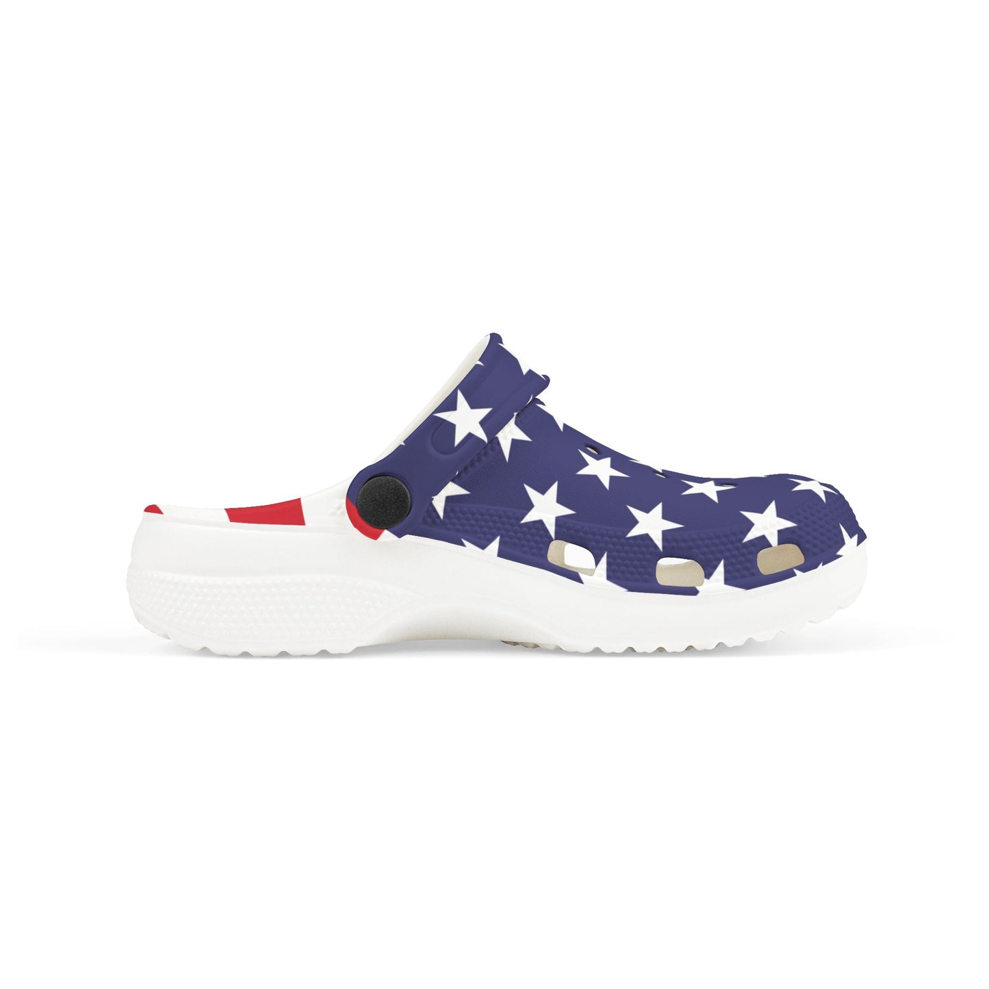 Kids Patriotic Foam Clogs | July 4th Shoes with Charms