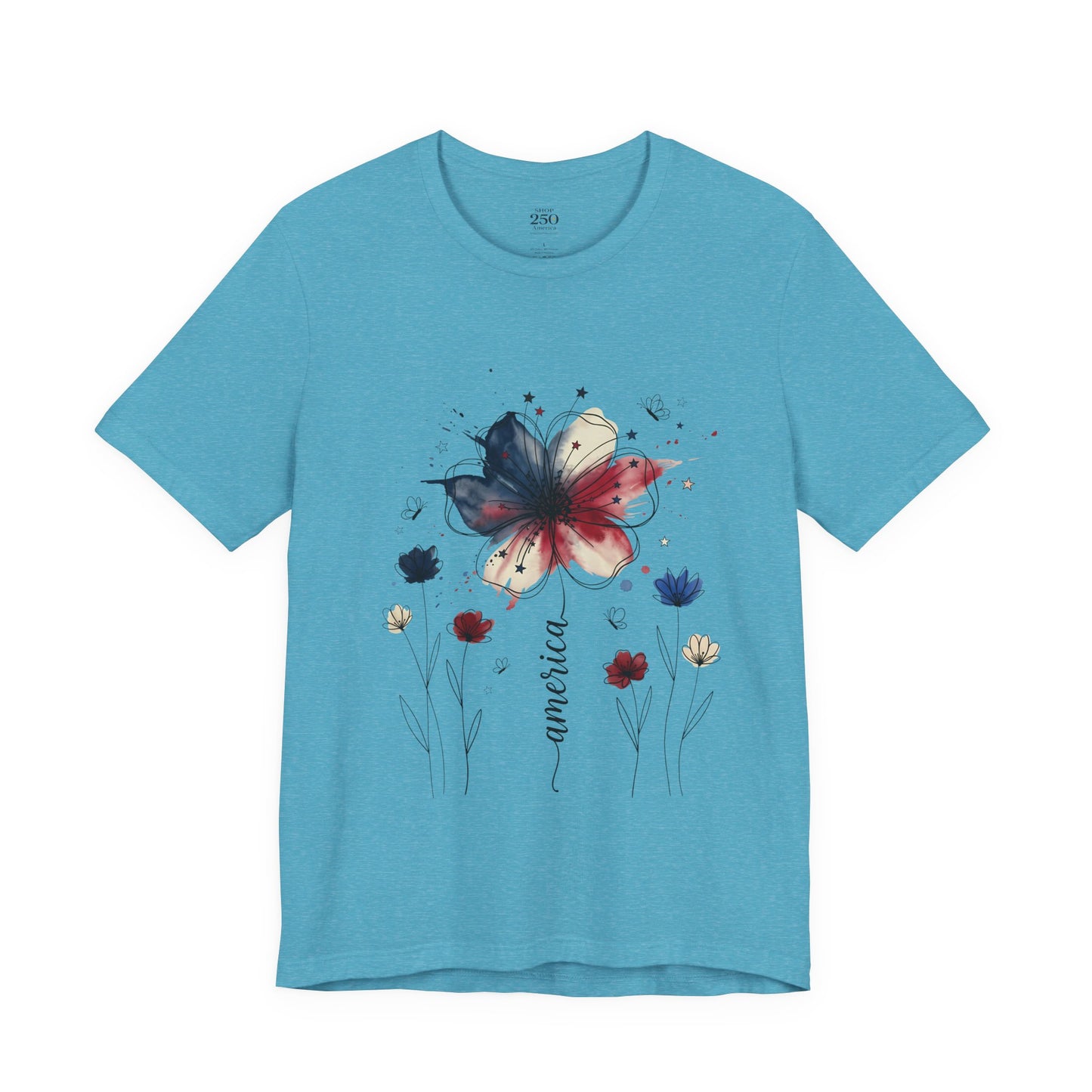 America 250 Watercolor Floral Graphic Tee – Women's