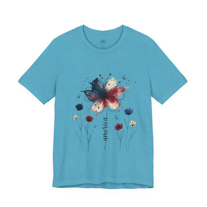 America 250 Watercolor Floral Graphic Tee – Women's