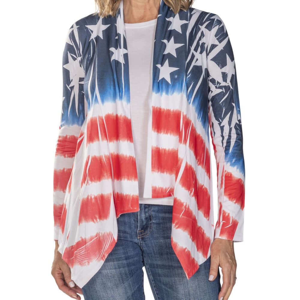 Made in USA Stars & Stripes Cardigan - Women's | Flag Shirt