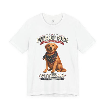 Scout the Veteran T-Shirt | Patriot Pups™ | Service Never Retires
