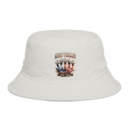 250 Years American Flag Bucket Hat – 1776–2026 Patriotic Cotton Cap