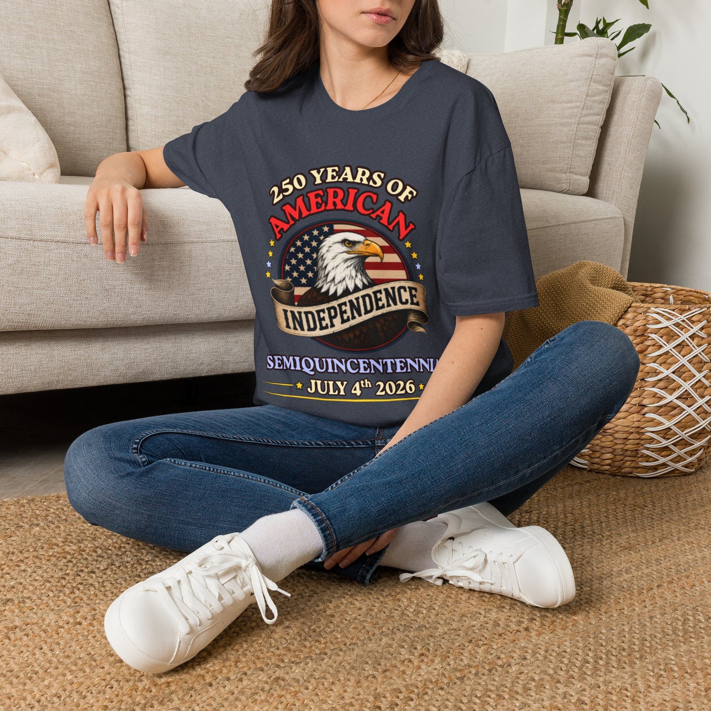 250 Years of American Independence T-Shirt — Patriotic Eagle July 4th Tee