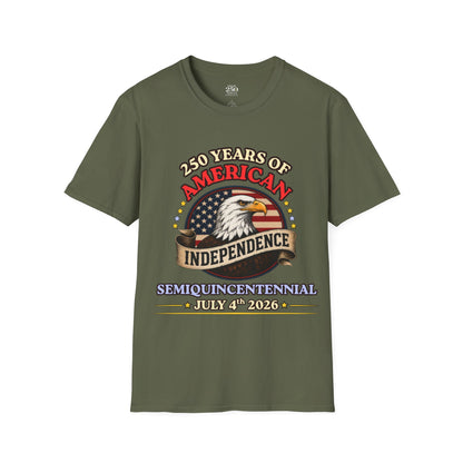 250 Years of American Independence T-Shirt — Patriotic Eagle July 4th Tee