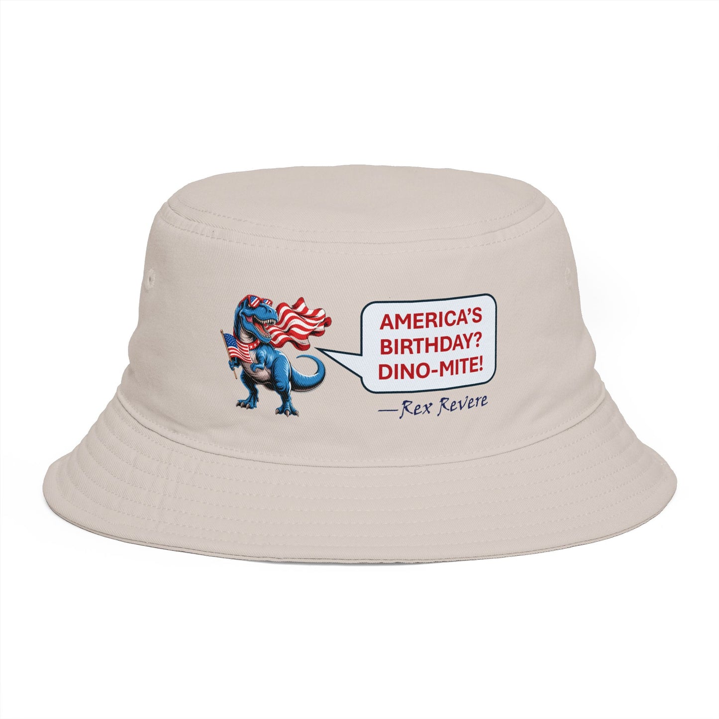 Patriotic 'America's Birthday? Dino-Mite!' Bucket Hat
