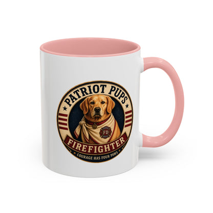 Scout the Firefighter Accent Mug | Patriot Pups™ | Brave. Loyal. Always Ready