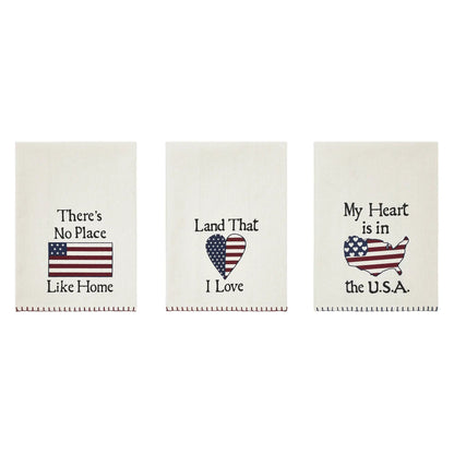 The Land That I Love Tea Towel Set of 3 16x28