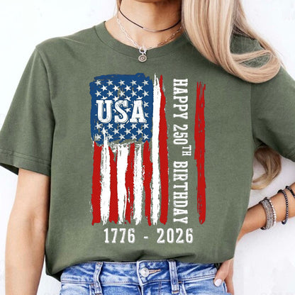 Happy 250 Years Birthday USA Shirt | Patriotic 4th of July 1776–2026 T-Shirt | America 250th Anniversary | Independence Day Shirt 682483