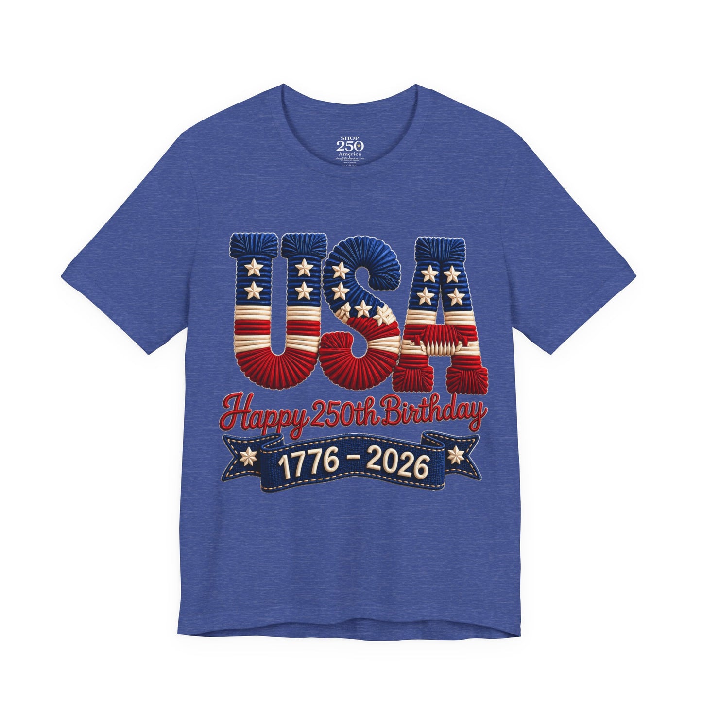 America 250 Distressed Flag Tee — 1776 to 2026 Patriotic Birthday Shirt