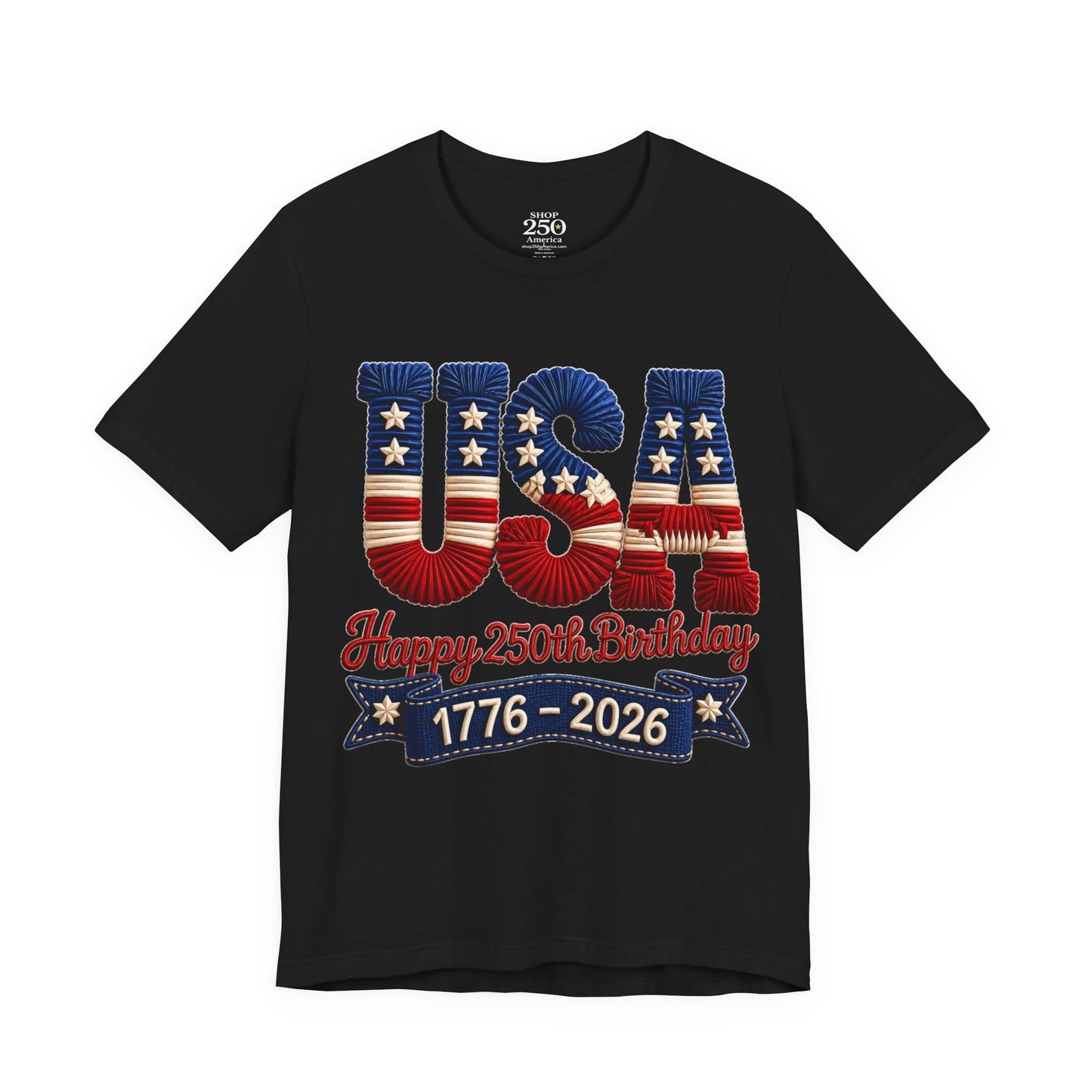 America 250 Distressed Flag Tee — 1776 to 2026 Patriotic Birthday Shirt