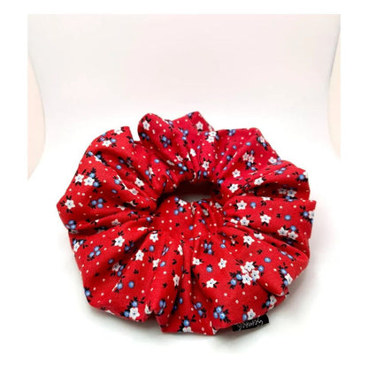 Red Floral Patriotic Oversized Scrunchie