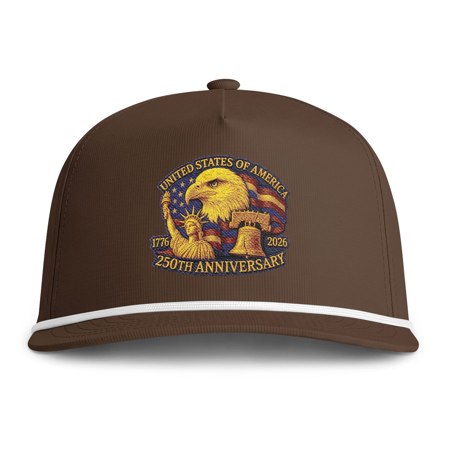 250th Anniversary USA Eagle Embroidered Rope Cap — Sunwashed Patriotic Hat