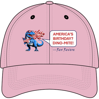 Youth Baseball Cap — "America's Birthday? Dino-mite!" Embroidered 250 Years 1776-2026