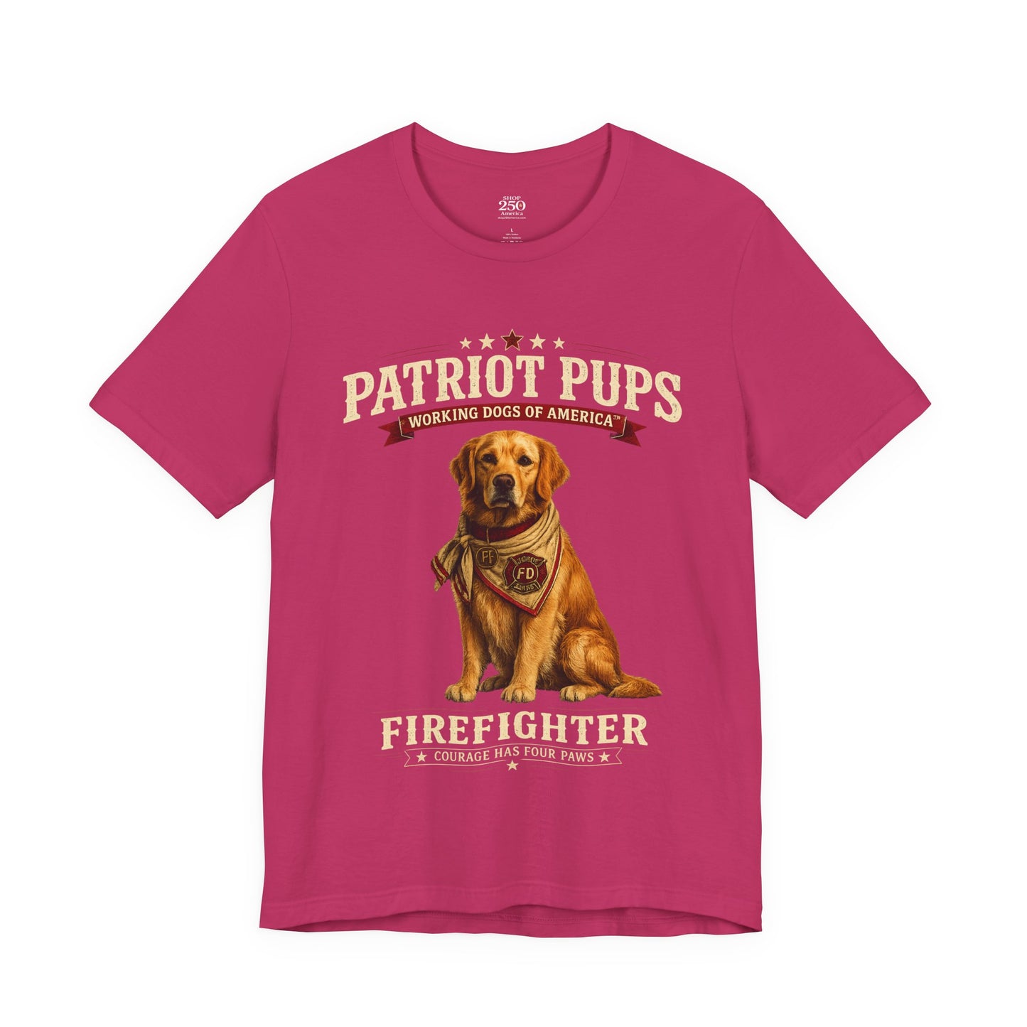 Scout the Firefighter T-Shirt | Patriot Pups™ | Courage Has Four Paws