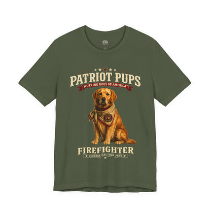 Scout the Firefighter T-Shirt | Patriot Pups™ | Courage Has Four Paws