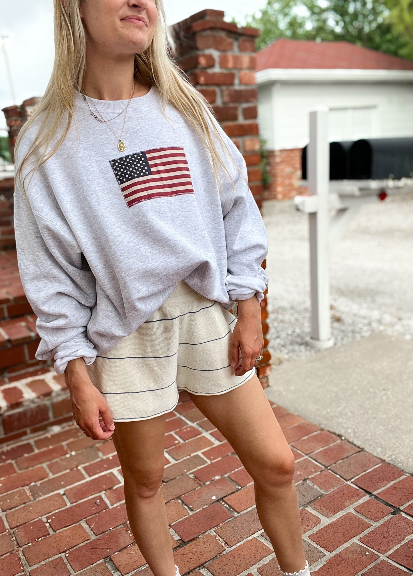Classic Flag Sweatshirt - Patriotic Crewneck | Wild Kard Vintage