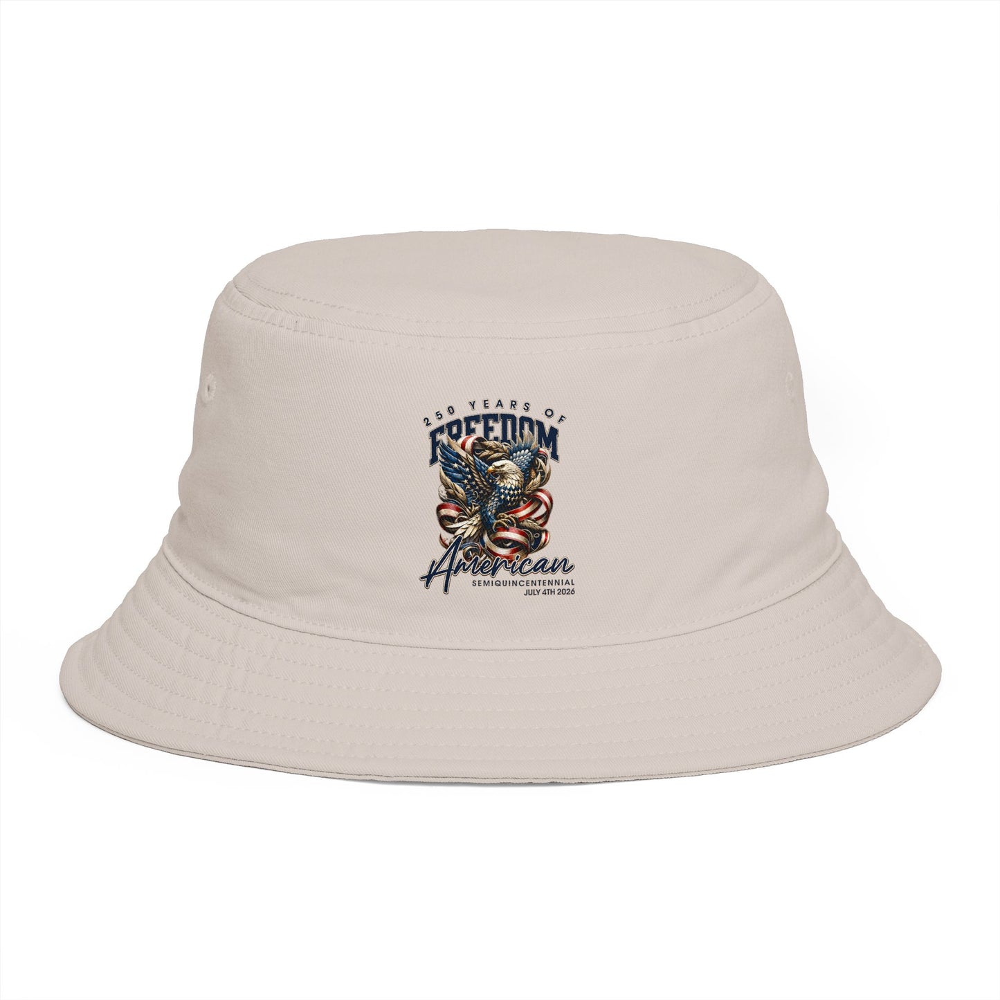 American Freedom Eagle Bucket Hat — Patriotic Vintage Skull & Eagle Design