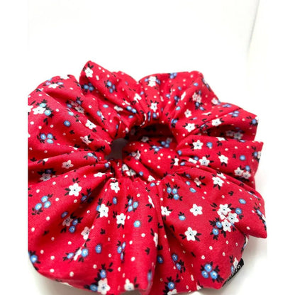 Red Floral Patriotic Oversized Scrunchie