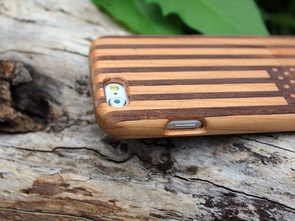 Wood USA Flag iPhone Case