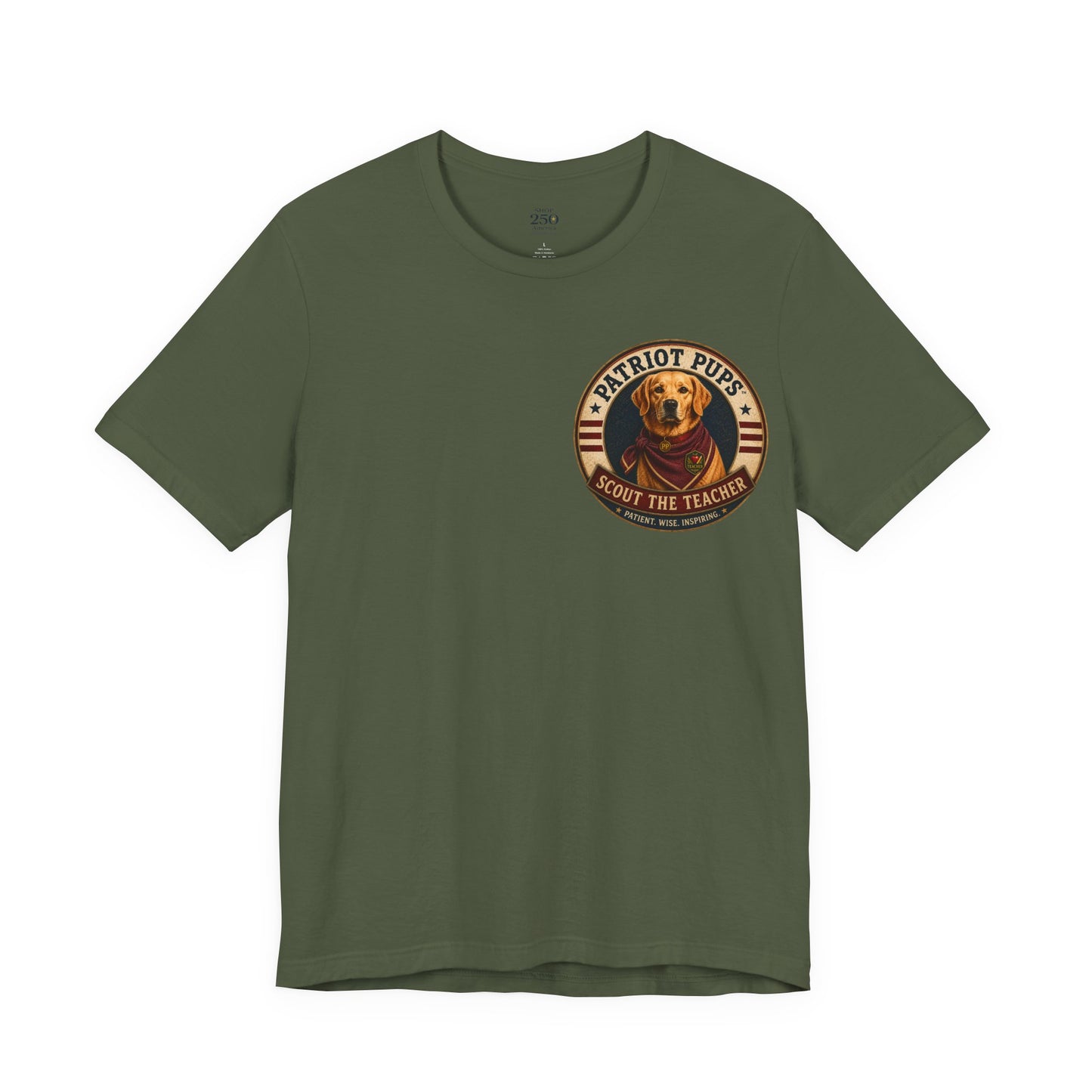 Scout the Teacher Graphic Tee | Patriot Pups™ | Patient. Wise. Inspiring