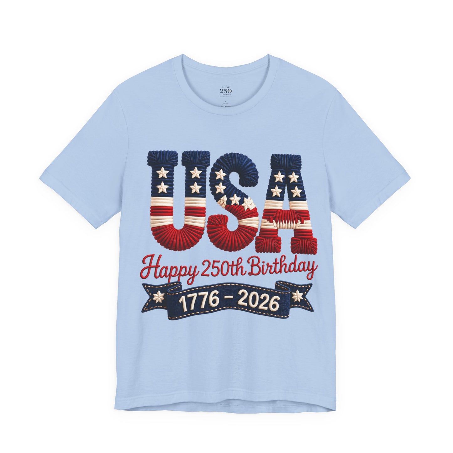 America 250 Distressed Flag Tee — 1776 to 2026 Patriotic Birthday Shirt