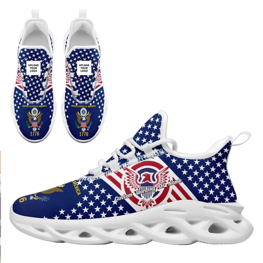 Personalized USA Flag Sneakers - Custom Patriotic Shoes & Veteran Gifts
