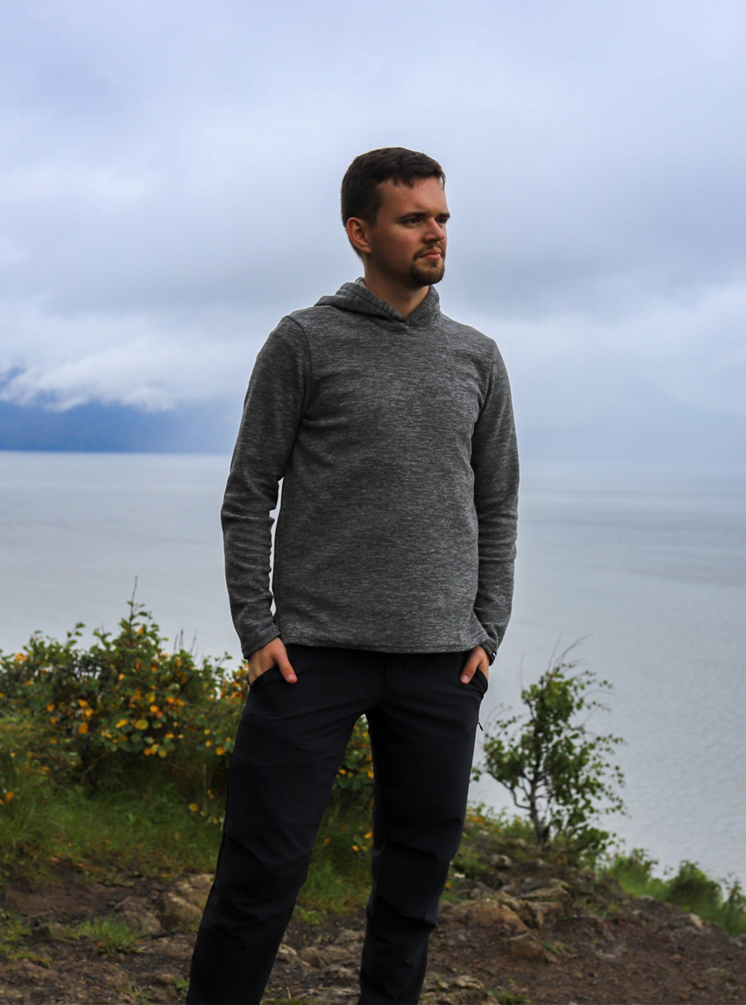 Polar Fleece Long Sleeve Hoodie by WSI Sportswear, alternate view 4