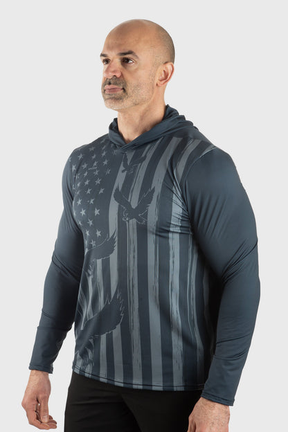 Men's Eagle Flag Mesh Sun Hoodie