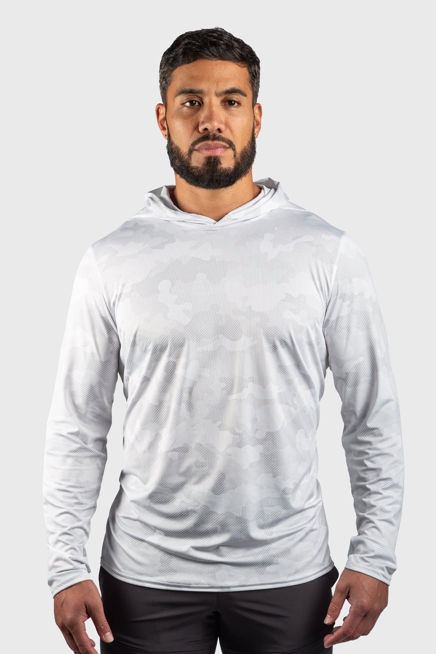 Performance Mesh White Out Camo Sun Hoodie by WSI Sportswear