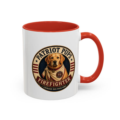 Scout the Firefighter Accent Mug | Patriot Pups™ | Brave. Loyal. Always Ready