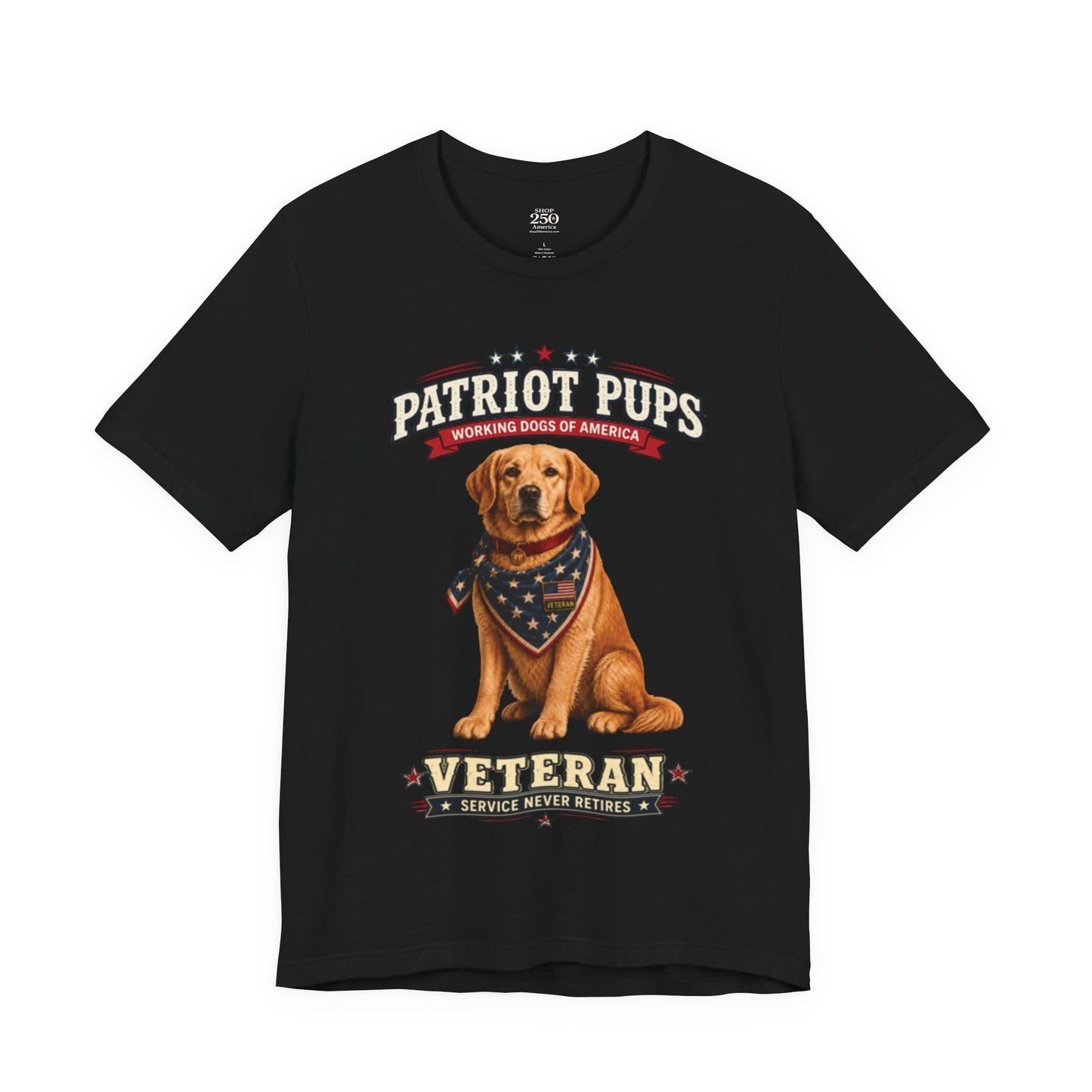 Scout the Veteran T-Shirt | Patriot Pups™ | Service Never Retires