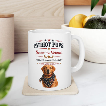 Scout the Veteran Ceramic Mug | Patriot Pups™ | Service Never Retires