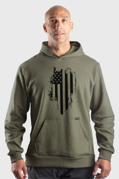 Men's Distressed Flag Fleece Hoodie
