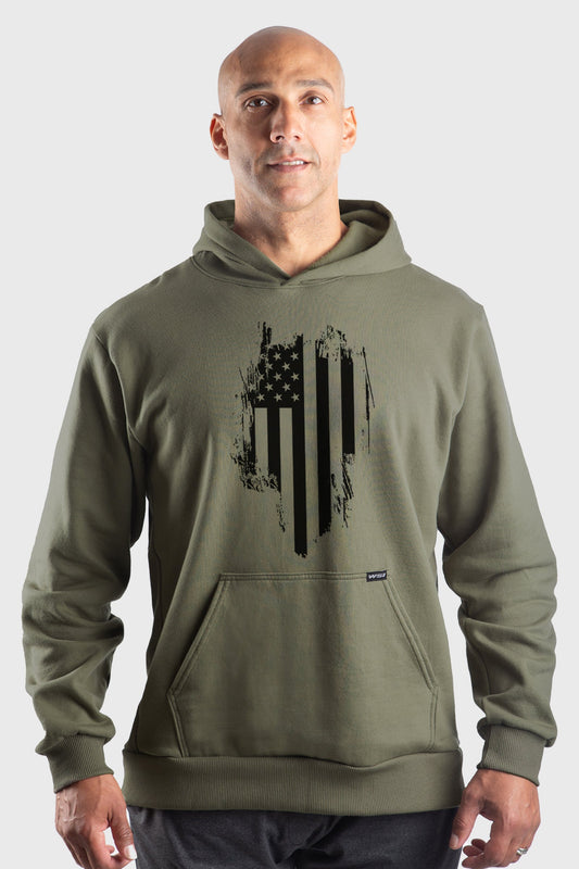 Men's Distressed Flag Fleece Hoodie