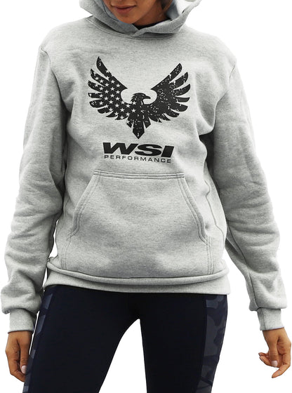 Women's Flag Heavy Weight Fleece Hoodie by WSI Sportswear, alternate view 2