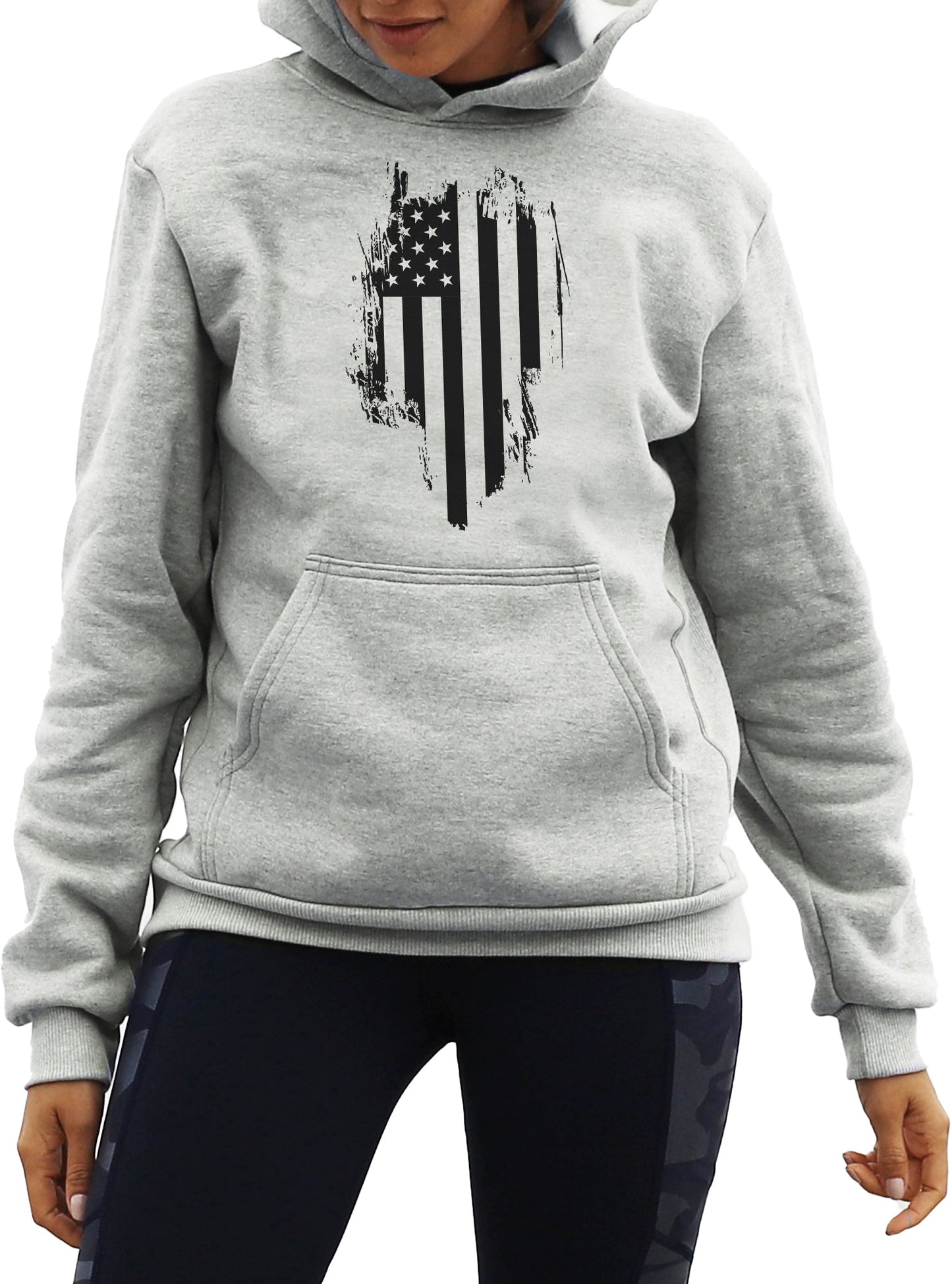 Women's Flag Heavy Weight Fleece Hoodie by WSI Sportswear, alternate view 3