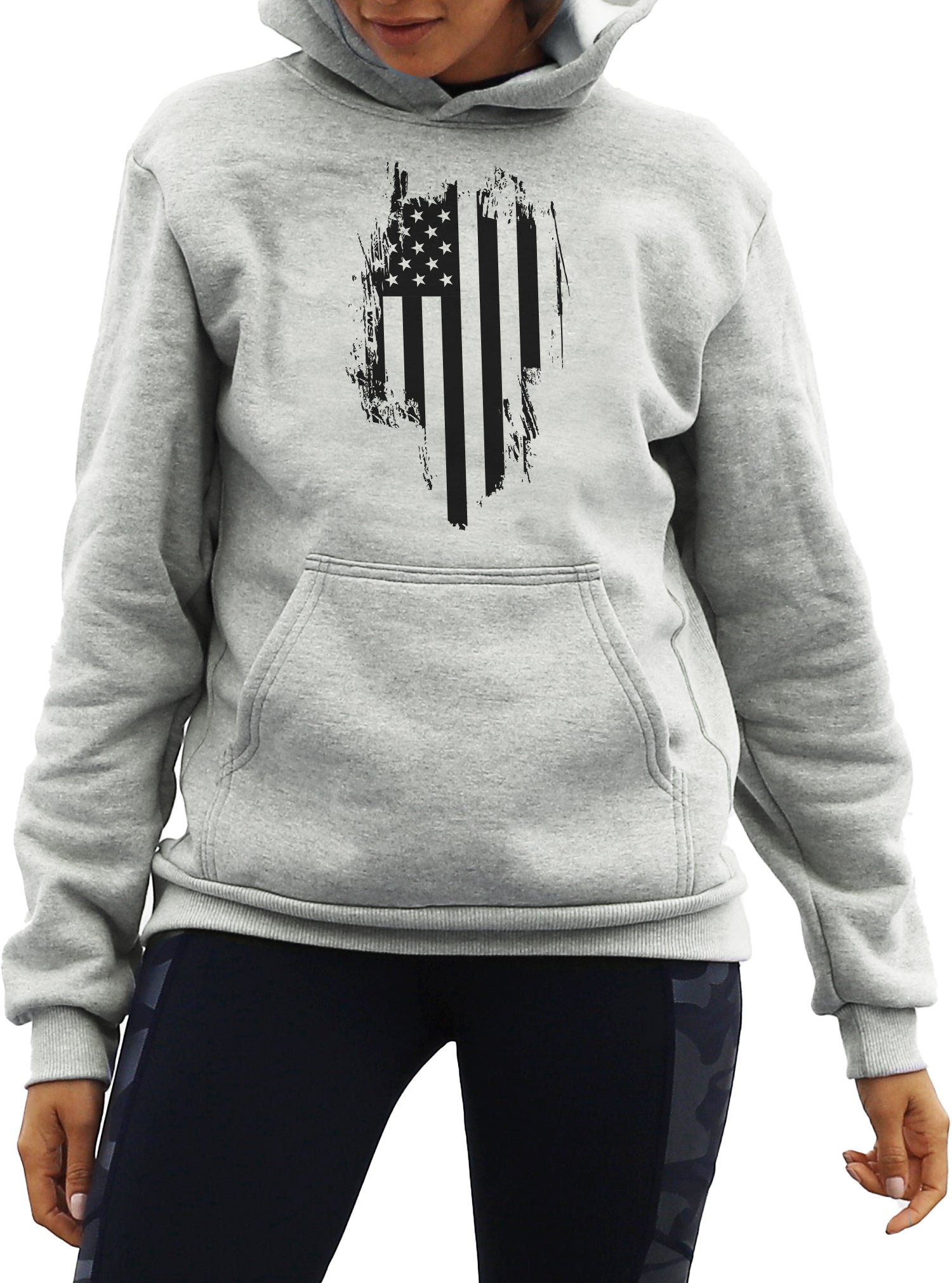 Women's Flag Heavy Weight Fleece Hoodie by WSI Sportswear, alternate view 3