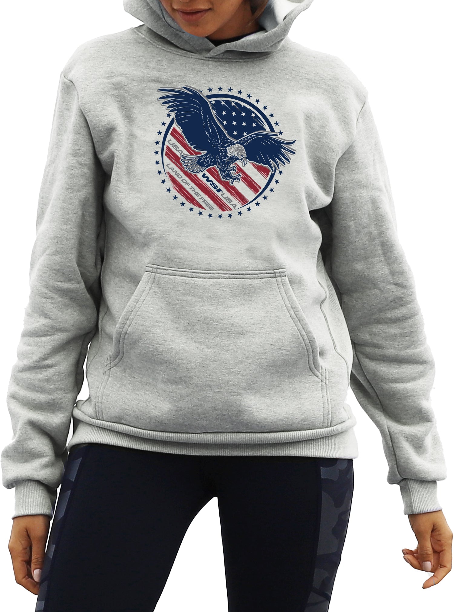Women's Flag Heavy Weight Fleece Hoodie by WSI Sportswear, alternate view 4