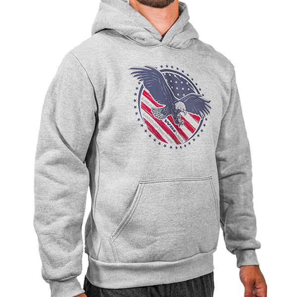 Men's Distressed Flag Heavy Weight Fleece Hoodie