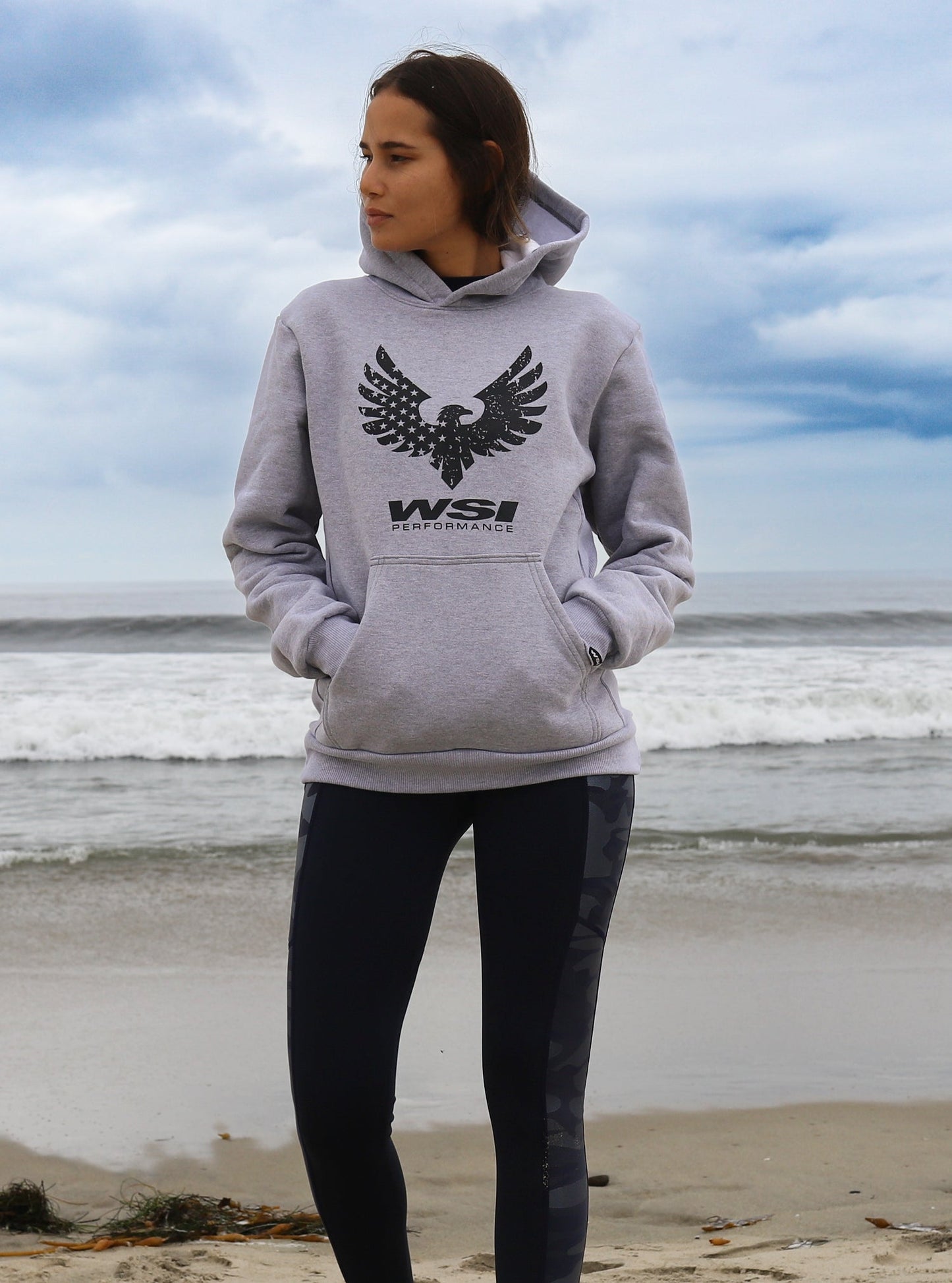 Women's Flag Heavy Weight Fleece Hoodie by WSI Sportswear, alternate view 6