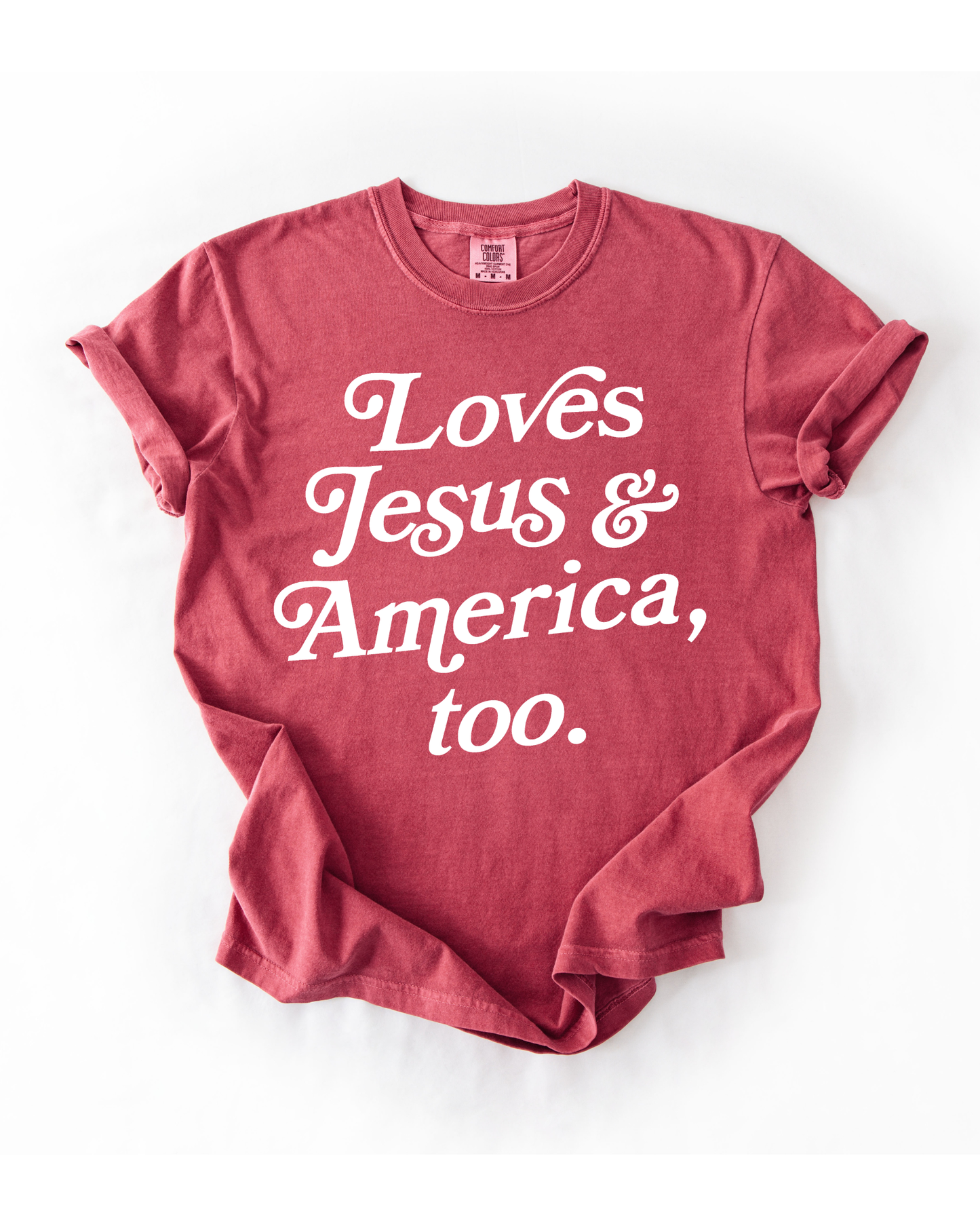 Loves Jesus + America, Too Tee - New!