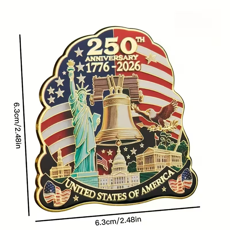 America 250th Commemorative Magnet – Liberty Bell & Lady Liberty Edition
