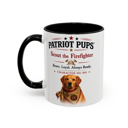 Scout the Firefighter Accent Mug | Patriot Pups™ | Brave. Loyal. Always Ready