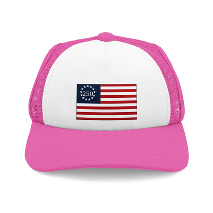 American Flag Dog Trucker Hat-250th Anniversary – UV Protection, S/M/L