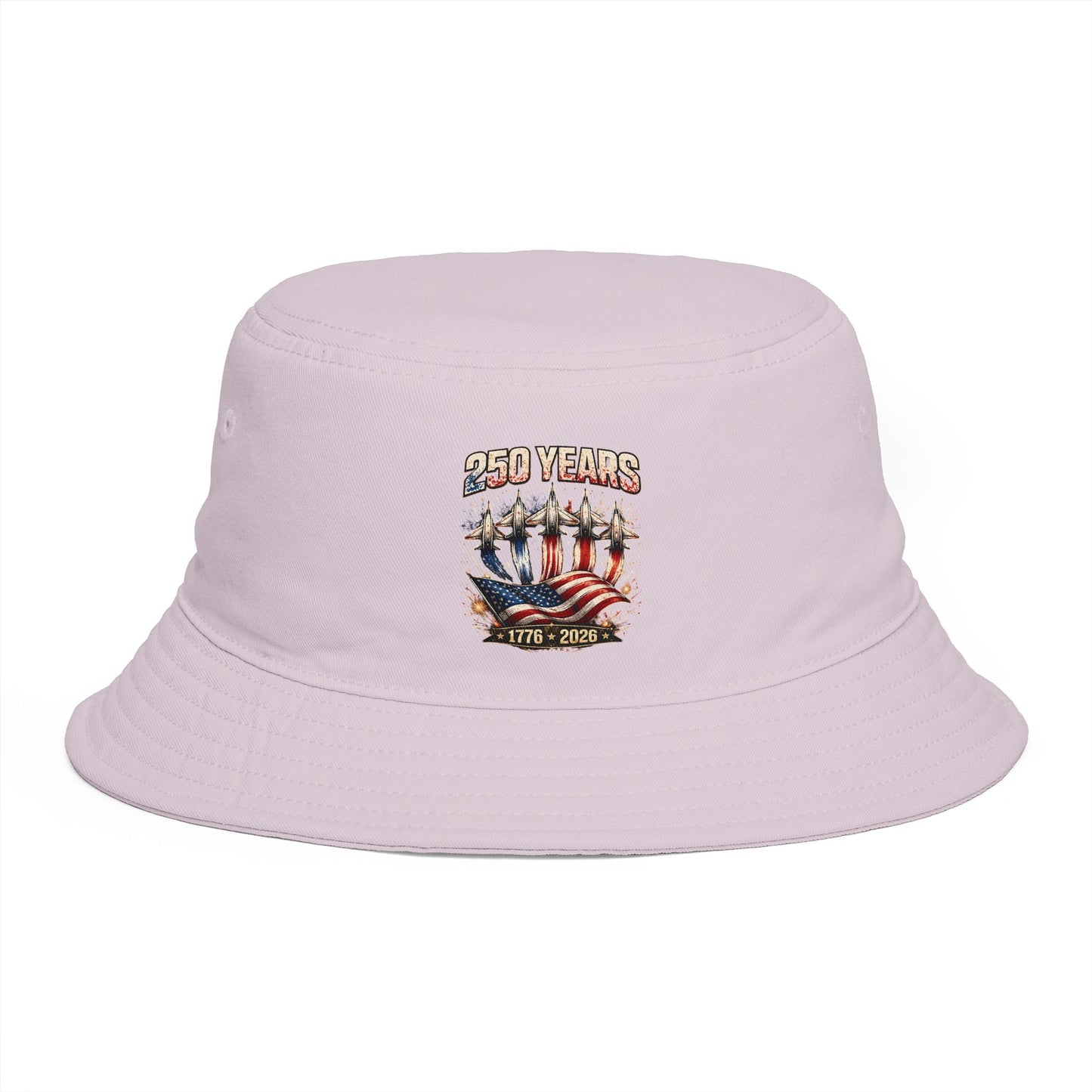 250 Years American Flag Bucket Hat – 1776–2026 Patriotic Cotton Cap