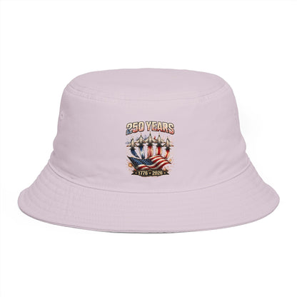 250 Years American Flag Bucket Hat – 1776–2026 Patriotic Cotton Cap