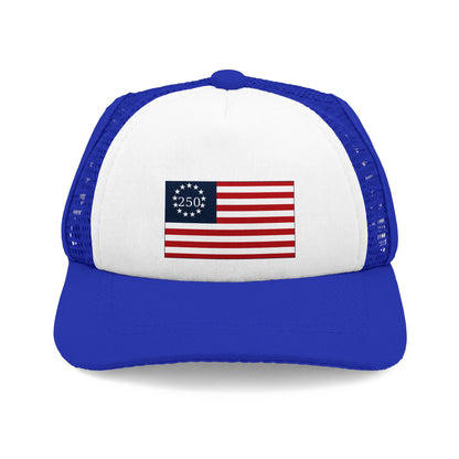 American Flag Dog Trucker Hat-250th Anniversary – UV Protection, S/M/L